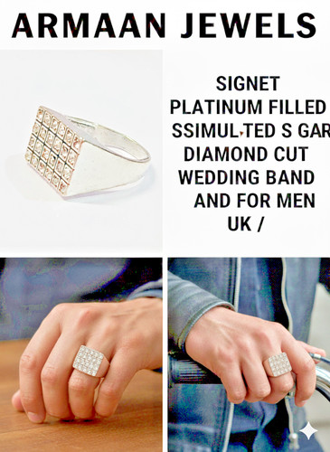 Ring signet platinum - signet, platinum/simulated