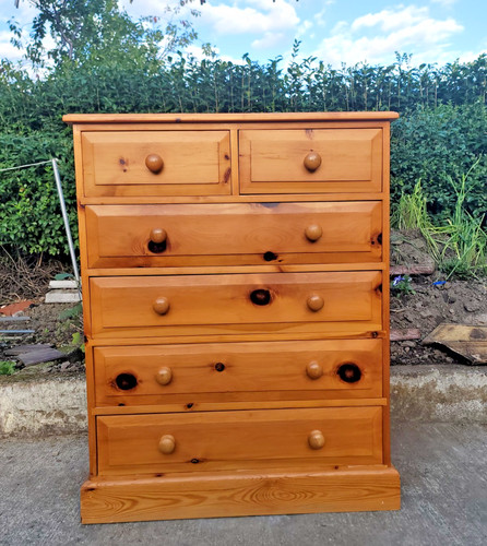 Pine chest drawers - of, tall