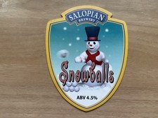 CHRISTMAS pump clip. SNOWBALLS