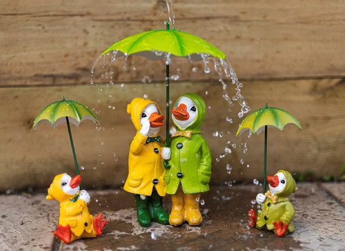 Ducks with umbrellas - ducks,