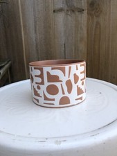 Terracotta And White Plant Pot/ Planter  8cm High Ceramic
