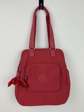 Kipling Red Tote Shoulder Bag with Multiple Compartments With Monkey VGC