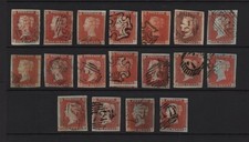 GB, Queen Victoria, Penny Red Imperfs x18. Ivory Head/Blued Paper. Free P&P.