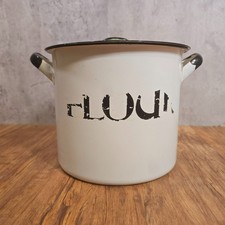 Vintage Enamel Flour Bin