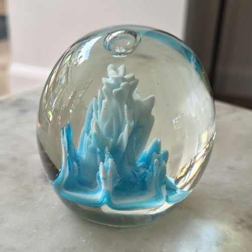 Clear blue white glass - blue, &