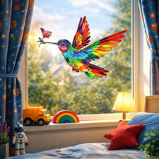 CUTE HUMMINGBIRD LARGE WINDOW