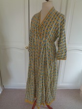 ZEN ETHIC Dress  Boho  Hand Block Print Lined Raj   SIDE SEAM POCKETS SIZE LARGE