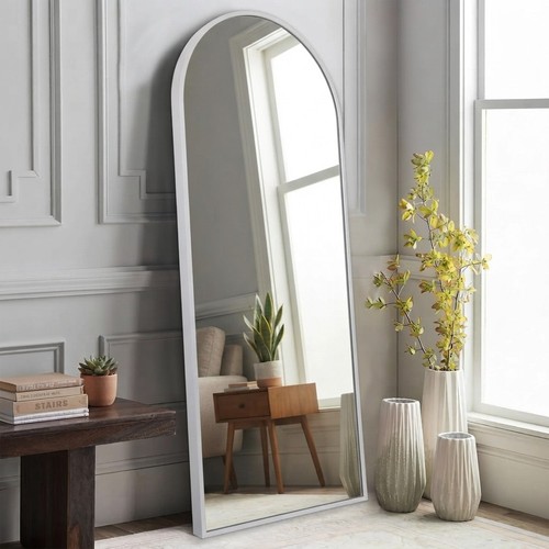Large silver arched mirror - arched,