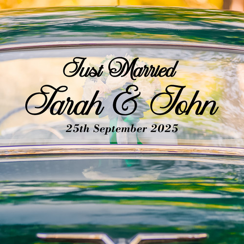 Personalised just married - married, sign