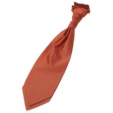 Rust Solid Plain Shantung Mens Casual Formal Wedding Pre-Tied Cravat by DQT