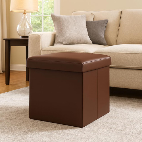 Faux leather foldable storage - faux,