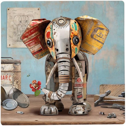 Bug art scrap elephant coaster - art,