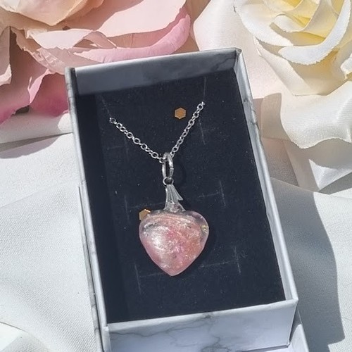 Handmade pink opaline - handmade, heart