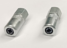 2x GREASE GUN HYDRAULIC NIPPLE CONNECTOR COUPLER NOZZLE ENDS LUMATIC ZERK