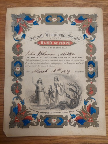 Antique 1859 temperance - antique,