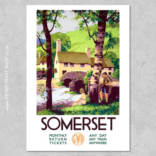 Gwr somerset poster - -, railway