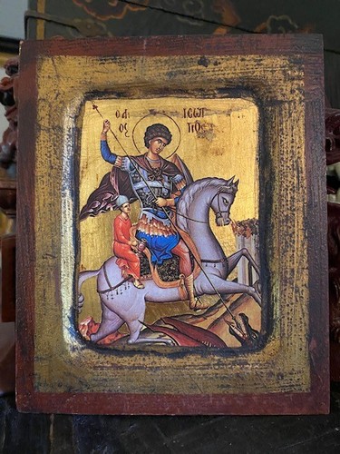 Vintage religious icon - religious, st