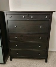IKEA Hemnes 6 Drawer Chest Black/Brown 108cm Wide x 131cm High x 50cm Deep