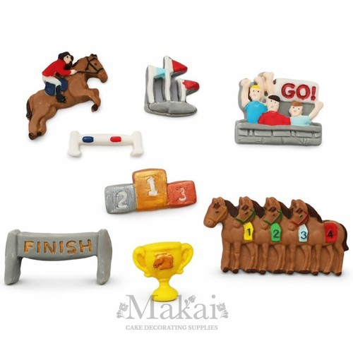 Horse racing edible cake - racing,