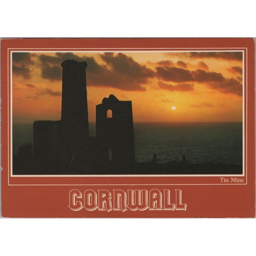 Postcard cornwall tin mine - cornwall,
