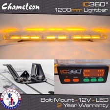IC360 1200mm Amber LED Recovery Lightbar Flashing Beacon 12V Bolt Mount
