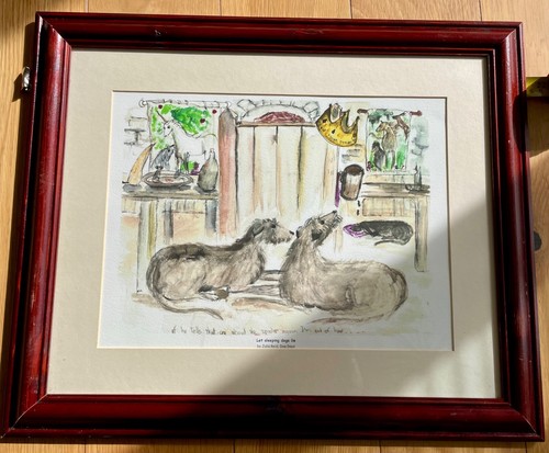 Mounted framed print deer - mounted/framed,