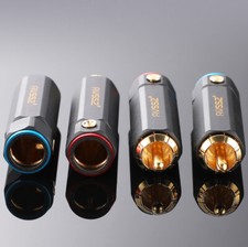 RCA Plugs RCA Phono Male Plug 24K Gold Plated Solderless Screw Connector Adapter