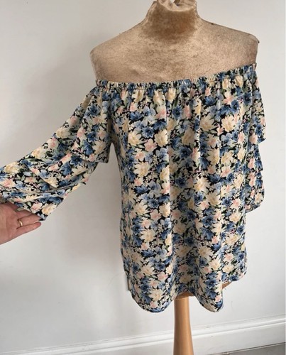 Papaya floral bardot blouse - papaya,