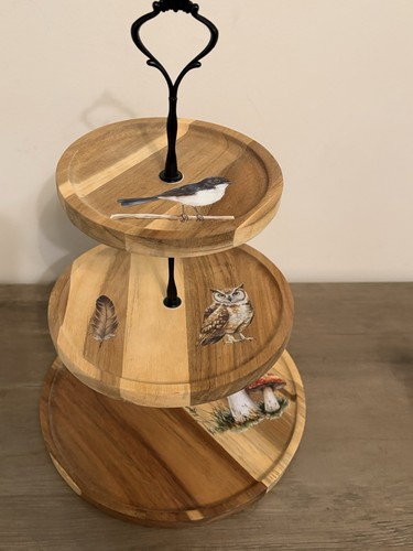 Wood tier serving tray - tier,