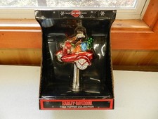 NEW NIB Holiday Christmas Santa Harley Davidson Motorcycle Sidecar Tree Topper