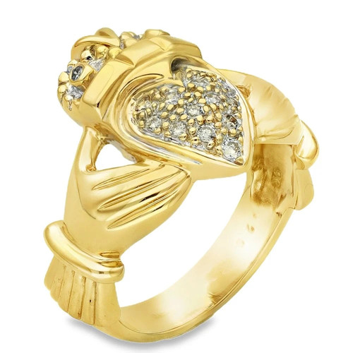 9ct yellow gold - yellow, pave