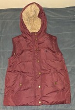 Jack Wills Ladies Burgundy Fleece Lined Gilet - UK 12