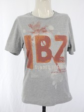 RETRO FRESH CLASSICS - "IBZ" T SHIRT - GREY - FRONT SPELLOUT