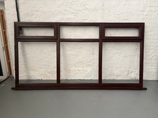 Rosewood uPVC window, with glass, ready to install. 2930w x 1500h