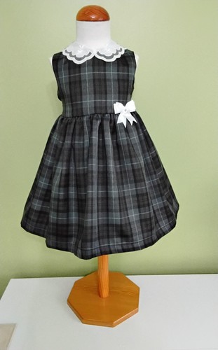 Hand made girls grey tartan - hand,