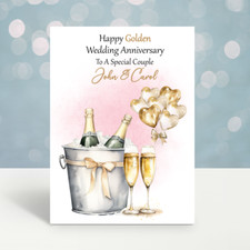 Golden Wedding Anniversary Card 50th Anniversary Mum Dad Friends  Personalised
