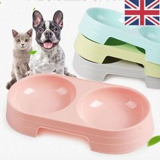 Non-Slip Dog Cat Puppy Feeder Double Water Food Dish Pet Bowls Feeding Drinking