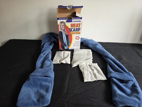 Heat scarf smittens blue - heat, wheat