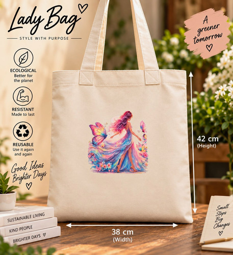 Lady bag reusable tote - lady,