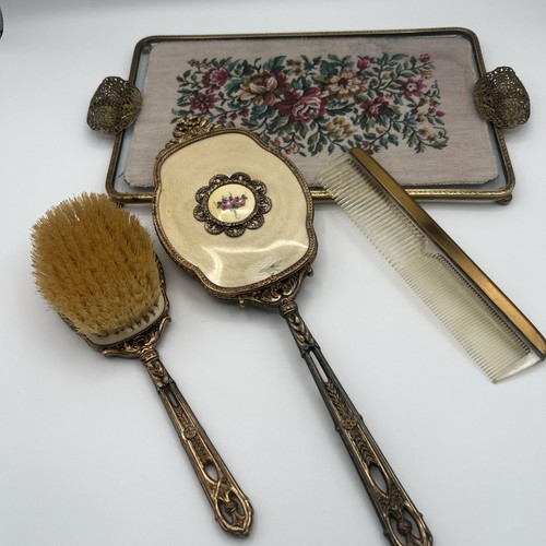 Vintage vanity pieces set - vanity,