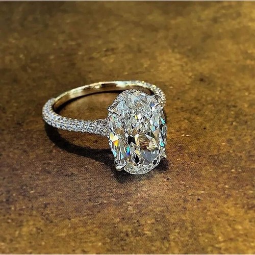 Solitaire oval 4ct lab diamond - oval,