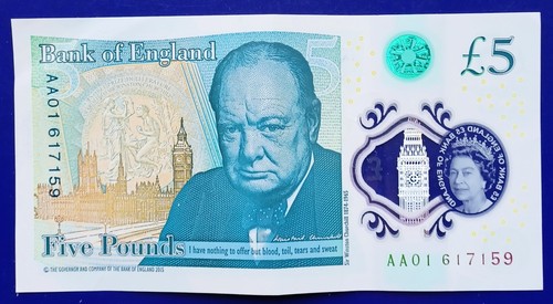 Polymer note - (five, pounds)