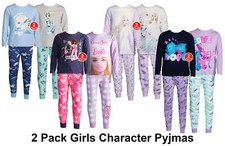 Girls kids 2 Pack Cotton Disney Character Pyjamas Lounge Sets  1- 14 Yrs Gift