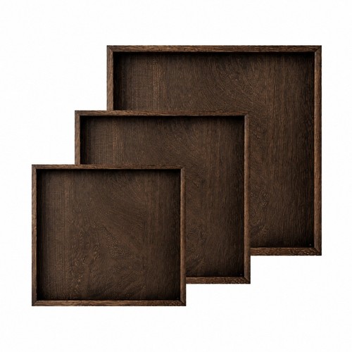 3pc mdf wooden serving tray - mdf,