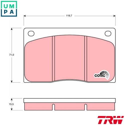 Brake pad set - pad,