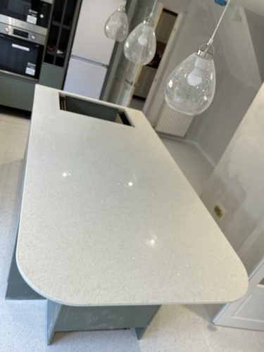 White sparkle granite worktop - white,