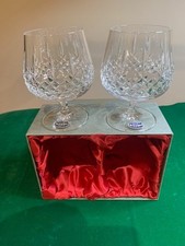 SET OF TWO BOHEMIAN 24% LEAD CRYSTAL BRANDY GLASSES NEW IN BOX