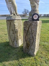 Set of 4 Reclaimed York Stone Decorative Statue Plinth Bases 20" High