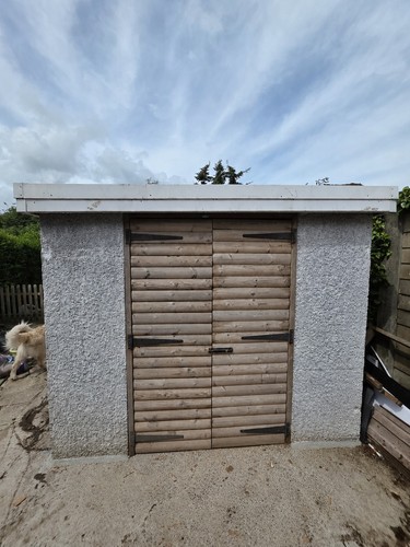 Sectional garage with wooden - garage,