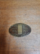 Ruston & Hornsby Lincoln England Brass Engine Plaque Plate Plaque Boiler Steam 